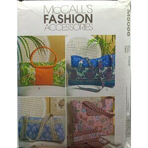 UNCUT McCalls M5066 Handbag Sewing Pattern 2006 for Fashion Accessories